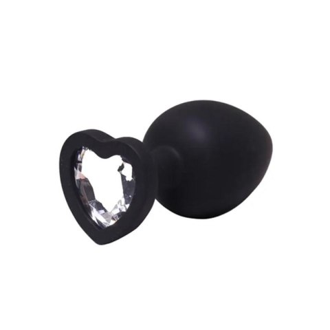 Fantasy - Boys of Toys Sp. z. o.o. (dystrybutor) Medium black silicone anal plug with a heart and a diamond