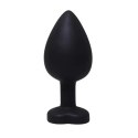 Fantasy - Boys of Toys Sp. z. o.o. (dystrybutor) Medium black silicone anal plug with a heart and a diamond