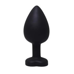 Fantasy - Boys of Toys Sp. z. o.o. (dystrybutor) Medium black silicone anal plug with a heart and a diamond