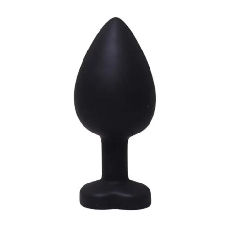 Fantasy - Boys of Toys Sp. z. o.o. (dystrybutor) Medium black silicone anal plug with a heart and a diamond