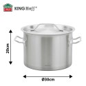 GARNEK GASTRONOMICZNY Z POKRYWĄ STALOWĄ Ø30cm 14L KINGHOFF KH-2022