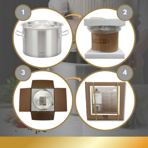 GARNEK GASTRONOMICZNY Z POKRYWĄ STALOWĄ Ø36cm 24L KINGHOFF KH-2024