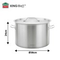 GARNEK GASTRONOMICZNY Z POKRYWĄ STALOWĄ Ø38cm 27L KINGHOFF KH-2025