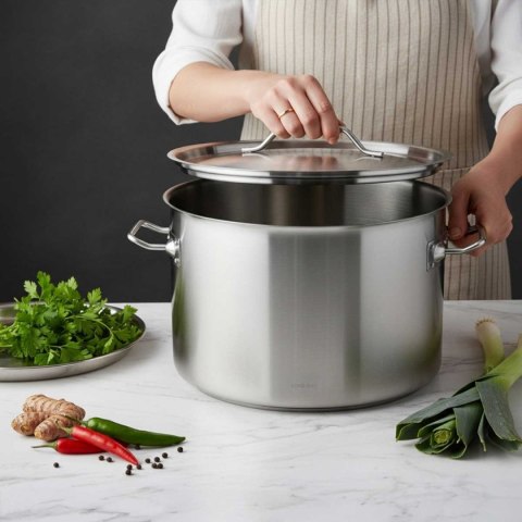 GARNEK GASTRONOMICZNY Z POKRYWĄ STALOWĄ Ø38cm 27L KINGHOFF KH-2025