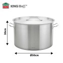 GARNEK GASTRONOMICZNY Z POKRYWĄ STALOWĄ Ø50cm 58L KINGHOFF KH-2028
