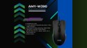 Activejet mysz przewodowa podgrzewana USB AMY-W390. Ma 3 temperatury 30 stopni podświetlenie na żółto, 35 stopni podświetlenie n
