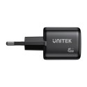UNITEK ŁADOW. SIECIOWA 2X GAN 45W, 2XUSB-C PD 3.0, QC, CZARNA