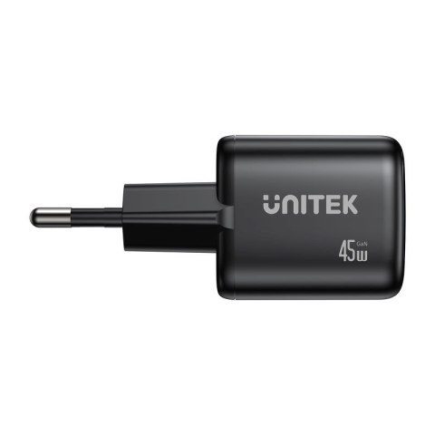 UNITEK ŁADOW. SIECIOWA 2X GAN 45W, 2XUSB-C PD 3.0, QC, CZARNA