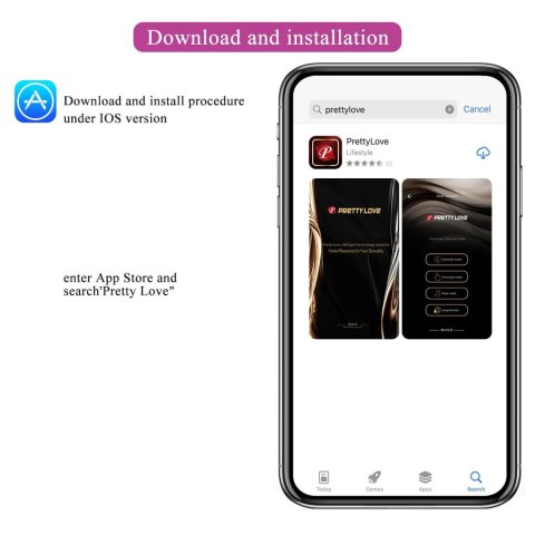 Baile - Boys of Toys Sp. z. o.o. (dystrybutor) PRETTY LOVE - Nymph, 12 vibration functions Mobile APP Long-distance Control, ABS, 1 AAA battery